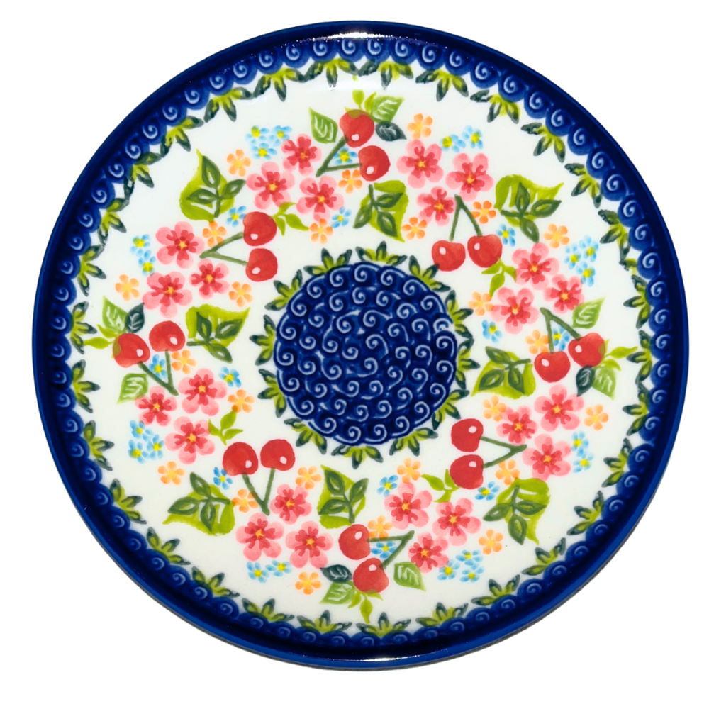 kalich polish pottery 8 inch salad dessert plate 1080 cherry